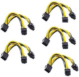 KUNSR 5Pcs PCI PCIE 8 Pin to 8 Pin Graphic Video Card GPU Adapter Power Supply Splitter Cable 20cm KUNSR 5Pcs PCI PCIE 8 Pin to 8 Pin Graphic Video Card GPU Adapter Power Supply Splitter Cable 20cm