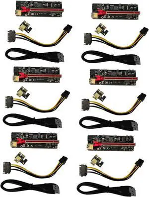 6sets Pin Pci-e Riser Card Extension Adapter for Gpu Pci Express Riser Cable Fixed Buckle Graphics Card Support USB to 6sets Pin Pci-e Riser Card Extension Adapter for Gpu Pci Express Riser Cable Fixed Buckle Graphics Card Support USB to