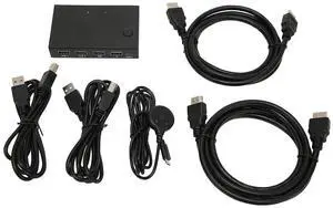 KVM Switch 2 Port Plug and Play USB Hub for Multiple Computer Sharing Monitor Mouse and Keyboard High Definition Video Interface Up to 4K 30Hz Suitable for Office KVM Switch 2 Port Plug and Play USB Hub for Multiple Computer Sharing Monitor Mouse and Keyboard High Definition Video Interface Up to 4K 30Hz Suitable for Office