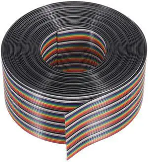 MECCANIXITY 1 Pcs 40 Pin Flat Rainbow Ribbon Cable 30 Ft 1.27mm Pitch Breadboard Jumper Wires for Electronic Projects MECCANIXITY 1 Pcs 40 Pin Flat Rainbow Ribbon Cable 30 Ft 1.27mm Pitch Breadboard Jumper Wires for Electronic Projects