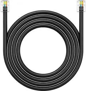 NECABLES CAT5 RJ11 Data Cable DSL Cable 100ft High-Speed for DSL Modem Twisted Wire UTP RJ11 6P4C Male to Male Black - 100 Feet NECABLES CAT5 RJ11 Data Cable DSL Cable 100ft High-Speed for DSL Modem Twisted Wire UTP RJ11 6P4C Male to Male Black - 100 Feet