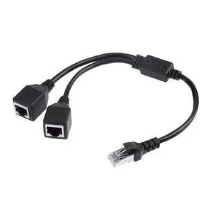 Rj45 Male to 2 Female Converter Adapter Ethernet LAN Network Connector Extension Splitter Cable for Pc Tv Rj45 Male to 2 Female Converter Adapter Ethernet LAN Network Connector Extension Splitter Cable for Pc Tv