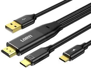 HDMI to Type-C Cable Black,4K@60Hz, 8.2ft, USB-C Powered, HDMI to USB Type-C, for Xreal Nreal Air, Mobile Monitors, XREAL Beam, Touch Functionality,Switch, Steam Deck,PS5Studio Display HDMI to Type-C Cable Black,4K@60Hz, 8.2ft, USB-C Powered, HDMI to USB Type-C, for Xreal Nreal Air, Mobile Monitors, XREAL Beam, Touch Functionality,Switch, Steam Deck,PS5Studio Display