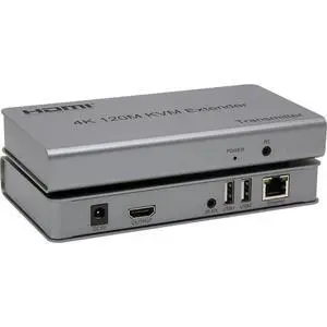 HDMI 4K KVM Extender Over Single CAT6/7, 390ft (120m) Range, UHD 4K @30Hz, USB 2.0 Keyboard & Mouse Support, EDID Pass-Back, Industrial Metal Housing HDMI 4K KVM Extender Over Single CAT6/7, 390ft (120m) Range, UHD 4K @30Hz, USB 2.0 Keyboard & Mouse Support, EDID Pass-Back, Industrial Metal Housing