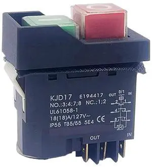 6 Pins Electromagnetic Start Push Button Switches 18A AC127V IP55 Waterproof Equipment Safety Switch 6 Pins Electromagnetic Start Push Button Switches 18A AC127V IP55 Waterproof Equipment Safety Switch