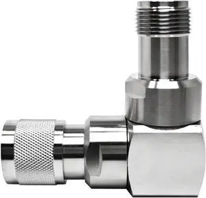 90 Degree HN Male to HN Female Right Angle RF Elbow Adapter, IP67 Waterproof Brass Connector for Antenna/Router (Phase Stable, 7.5GHz) 90 Degree HN Male to HN Female Right Angle RF Elbow Adapter, IP67 Waterproof Brass Connector for Antenna/Router (Phase Stable, 7.5GHz)