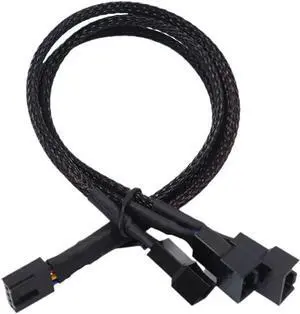 KUNSR New 4 Pin Pwm Fan Cable 1 to 4/3/2/1 Ways Splitter Black Sleeved 27cm Extension Cable Connector Pwm Extension Cables(1 in 3) KUNSR New 4 Pin Pwm Fan Cable 1 to 4/3/2/1 Ways Splitter Black Sleeved 27cm Extension Cable Connector Pwm Extension Cables(1 in 3)