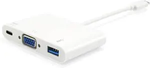 Equip USB-C St -> VGA-/USB-A-BU PD-Adapter 0.15cm White Equip USB-C St -> VGA-/USB-A-BU PD-Adapter 0.15cm White