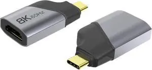 PremiumCord 8K USB-C to HDMI Adapter M/F, HDMI 2.1, UHD 8K 4320p 60Hz, 4K 2160p 144Hz, HDR10+, HDCP 2.3, 48 Gbps, Aluminium Housing, Space Grey PremiumCord 8K USB-C to HDMI Adapter M/F, HDMI 2.1, UHD 8K 4320p 60Hz, 4K 2160p 144Hz, HDR10+, HDCP 2.3, 48 Gbps, Aluminium Housing, Space Grey