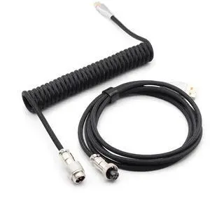 Glacier Premium Durable Quality Braided USB-C to USB-A Coiled Cable with Detachable Metal Aviator Connector Plug for Mechanical Keyboard (Black) Glacier Premium Durable Quality Braided USB-C to USB-A Coiled Cable with Detachable Metal Aviator Connector Plug for Mechanical Keyboard (Black)