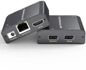 492Ft HDMI USB KVM Extender Over Ethernet CAT6/7/8 Upto 492Ft(150M), Lossless Latency, Plug and Play, 1080P@60Hz Loop Out, POE, Mouse and Keyboard Remote Control PC 492Ft HDMI USB KVM Extender Over Ethernet CAT6/7/8 Upto 492Ft(150M), Lossless Latency, Plug and Play, 1080P@60Hz Loop Out, POE, Mouse and Keyboard Remote Control PC