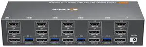 KVM Switch 3 Monitors 4 Computers 8K@60Hz/4K@144Hz,3 Monitor KVM Switch for 4 Computers Share 3 Screens and 4 USB 3.0 Ports,Wired Remote and 4 USB Cables Included KVM Switch 3 Monitors 4 Computers 8K@60Hz/4K@144Hz,3 Monitor KVM Switch for 4 Computers Share 3 Screens and 4 USB 3.0 Ports,Wired Remote and 4 USB Cables Included