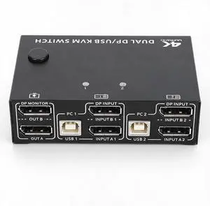 Zunate DisplayPort KVM Switch Dual Monitor, 8K KVM Switch 2 Monitors 2 Computers DisplayPort, USB 2.0 Port 2 in 2 Out DisplayPort,1.4 Dual Monitor KVM Switch Zunate DisplayPort KVM Switch Dual Monitor, 8K KVM Switch 2 Monitors 2 Computers DisplayPort, USB 2.0 Port 2 in 2 Out DisplayPort,1.4 Dual Monitor KVM Switch