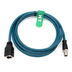 Ethernet Cable Adapter for Cognex in-Sight 2000 7000 8000 9000 Basler Baumer Camera Sensor Barcode Reader, 8 Pin X-Coded M12 to RJ45 CAT-7e 2M Ethernet Cable Adapter for Cognex in-Sight 2000 7000 8000 9000 Basler Baumer Camera Sensor Barcode Reader, 8 Pin X-Coded M12 to RJ45 CAT-7e 2M