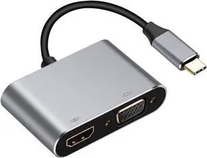 USB C to HDMI-Compatible VGA t2y>pe-c Digital AV Multiport Adapter 3 Converter to 4K 1080P Fast(2-in-1) USB C to HDMI-Compatible VGA t2y>pe-c Digital AV Multiport Adapter 3 Converter to 4K 1080P Fast(2-in-1)