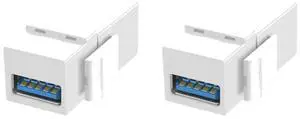 5-1PCS USB 3.0 Keystone Ja1ck Inserts USB Female to Female Adapter Right Angle Coupler Connector(White 2PCS) 5-1PCS USB 3.0 Keystone Ja1ck Inserts USB Female to Female Adapter Right Angle Coupler Connector(White 2PCS)