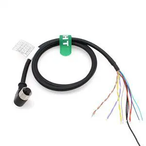 24V Power IO Trigger Cable M12 A-Coded 12 Pin Female Right Angle to Flying Lead for Cognex in-Sight 7000 9000 Omron Baumer Sensor Camera Reader Automation 2m 24V Power IO Trigger Cable M12 A-Coded 12 Pin Female Right Angle to Flying Lead for Cognex in-Sight 7000 9000 Omron Baumer Sensor Camera Reader Automation 2m