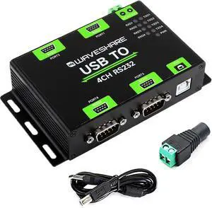 Industrial Isolated USB to 4-Ch RS232 Converter USB to Serial Adapter with Original FT4232HL Chip High-Speed&Stable Communication, Compatible with Mac/Linux/Android/Windows (RS232 Male Port) Industrial Isolated USB to 4-Ch RS232 Converter USB to Serial Adapter with Original FT4232HL Chip High-Speed&Stable Communication, Compatible with Mac/Linux/Android/Windows (RS232 Male Port)