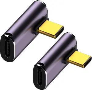 240W High Speed Charging Compatible, USB4 Type USB C Converter Adapter, USB Adapter, Middle Vent Type, Set of 2, L-Shaped, PD Charging, High Speed Data Transfer, 40Gbps, 8K Video Output, Male 240W High Speed Charging Compatible, USB4 Type USB C Converter Adapter, USB Adapter, Middle Vent Type, Set of 2, L-Shaped, PD Charging, High Speed Data Transfer, 40Gbps, 8K Video Output, Male