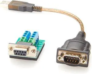 Industrial 3 In 1 USB 2.0 to DB9 RS232 RS485 TTL 3.3V 5V Serial Converter Cable with FTDI FT231XS Chip D-Sub 9Pin to Terminal Block Adapter COM Port for Windows, Linux, Android, MacOS(1M/3.28FT) Industrial 3 In 1 USB 2.0 to DB9 RS232 RS485 TTL 3.3V 5V Serial Converter Cable with FTDI FT231XS Chip D-Sub 9Pin to Terminal Block Adapter COM Port for Windows, Linux, Android, MacOS(1M/3.28FT)