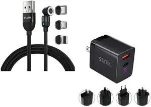 Statik 360 Charging Cable (3ft) & GaN Charger (45W) Statik 360 Charging Cable (3ft) & GaN Charger (45W)