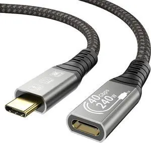 240W USB4 8K Cable 4 Compatible 90 Degree USB 4 t2y>pe-c Male to Female Extension Cable(180 Degree 80CM) 240W USB4 8K Cable 4 Compatible 90 Degree USB 4 t2y>pe-c Male to Female Extension Cable(180 Degree 80CM)