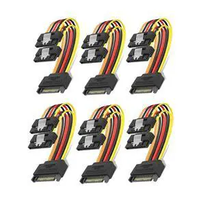 SATA Power Extension Cable, 6 Pack 15 Pin SATA Male to Female Extender Cable Cord Adapter for Hard Drive Disk, HDD, SSD, PCIE(6PCS with Lock) SATA Power Extension Cable, 6 Pack 15 Pin SATA Male to Female Extender Cable Cord Adapter for Hard Drive Disk, HDD, SSD, PCIE(6PCS with Lock)