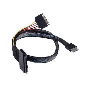 1.0M Internal MI NI S*A*S Oculink SFF-8611 4I to U.2 / SFF-8643 to SFF-8639 Cable with 15Pin SATA Power for U.2 SSD 1.0M Internal MI NI S*A*S Oculink SFF-8611 4I to U.2 / SFF-8643 to SFF-8639 Cable with 15Pin SATA Power for U.2 SSD
