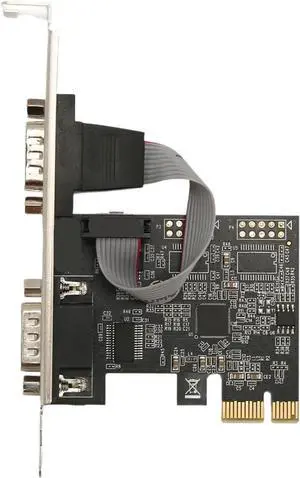 2-Port PCI RS232 DB9 Serial Port Card PCIe Expansion Host Controller 2-Port PCI RS232 DB9 Serial Port Card PCIe Expansion Host Controller
