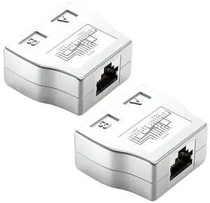 RJ45 Coupler 1 to 2 Ways Splitter Connector Adapter Ethernet Modular Plug Shielded Box RJ 45 Female Extender Internet Connection(Silver 5 Pairs) RJ45 Coupler 1 to 2 Ways Splitter Connector Adapter Ethernet Modular Plug Shielded Box RJ 45 Female Extender Internet Connection(Silver 5 Pairs)