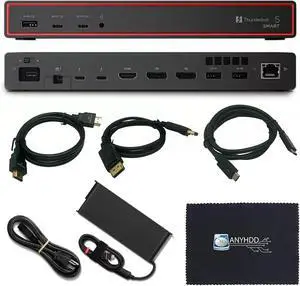 Lenovo 40BA0265US Thunderbolt 4 Docking Station 40Gbps 100W USB Power Delivery with 135W Adapter, HDMI, DisplayPort, Thunderbolt Cables & Cloth - Docking Station Lenovo 40BA0265US Thunderbolt 4 Docking Station 40Gbps 100W USB Power Delivery with 135W Adapter, HDMI, DisplayPort, Thunderbolt Cables & Cloth - Docking Station