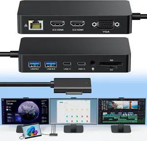 Microsoft Surface Dock with Power Supply 12-in-1 Surface Pro Docking Station with Three Displays (2*HDMI + VGA) for Microsoft Surface Pro 12/11/10/9/8/X/7/6, Surface Laptop, Surface Go Microsoft Surface Dock with Power Supply 12-in-1 Surface Pro Docking Station with Three Displays (2*HDMI + VGA) for Microsoft Surface Pro 12/11/10/9/8/X/7/6, Surface Laptop, Surface Go