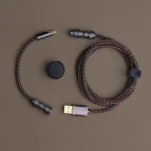 USB C-Coil Gaming Keyboard Brown Cable - Silver Plated with Magnetic Nameplate USB C-Coil Gaming Keyboard Brown Cable - Silver Plated with Magnetic Nameplate