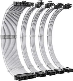 KUNSR PSU Extension Cable Kit 350mm ATX 24Pin GPU PCI-E 8Pin CPU EPS 18AWG Power Cord with Combs(MZ-5-WH) KUNSR PSU Extension Cable Kit 350mm ATX 24Pin GPU PCI-E 8Pin CPU EPS 18AWG Power Cord with Combs(MZ-5-WH)
