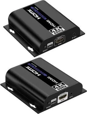 4K@60Hz HDMI Extender LKV483, Up to 394ft (120m) Over Ethernet TCP/IP RJ45 Cat5/5e/6 Extender with IR Remote,18Gbps Rate Video Transmitter Receiver Kit for HDTV STB PS3, Supports HDCP 1.4/2.2 4K@60Hz HDMI Extender LKV483, Up to 394ft (120m) Over Ethernet TCP/IP RJ45 Cat5/5e/6 Extender with IR Remote,18Gbps Rate Video Transmitter Receiver Kit for HDTV STB PS3, Supports HDCP 1.4/2.2