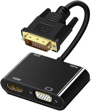 1080P DVI to VGA HDMI Splitter Converter Display DVI to HDMI VGA Converter Splitter 1080P DVI to VGA HDMI Splitter Converter Display DVI to HDMI VGA Converter Splitter