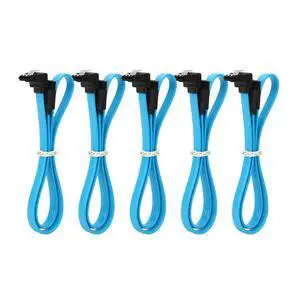 VAIGAI 5PCs SATA3.0 Data Cable Elbow Blue 6Gb/s Plastic Fit Fit Compatible SATA Cord Drives Controller Connectors VAIGAI 5PCs SATA3.0 Data Cable Elbow Blue 6Gb/s Plastic Fit Fit Compatible SATA Cord Drives Controller Connectors
