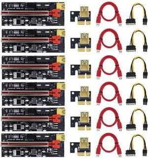 6Pcs VER009C Plus USB3.0 PCI-E Riser Express 1X to 16X Extender Riser Card SATA 15Pin to 6Pin Power 6Pcs VER009C Plus USB3.0 PCI-E Riser Express 1X to 16X Extender Riser Card SATA 15Pin to 6Pin Power