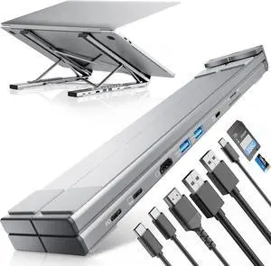 USB C Laptop Docking Station Stand,Dock Tablet Stand, 8 in 1 USB C Hub with 4K HDMI, 2 USB 3.0, PD 100W, SD/TF Card Reader, Dock Station Computer Holder for MacBook Pro/Air, Dell, ASUS, HP, Lenovo USB C Laptop Docking Station Stand,Dock Tablet Stand, 8 in 1 USB C Hub with 4K HDMI, 2 USB 3.0, PD 100W, SD/TF Card Reader, Dock Station Computer Holder for MacBook Pro/Air, Dell, ASUS, HP, Lenovo