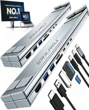 USB-C Docking Station Laptop Stand with 4K HDMI, Universal Dual Display Dock, Adjustable Aluminum Laptop Stand, Fast Data Transfer, Dual Monitor Support for MacBook Pro/Air/Dell/HP/Surface(2pcs) USB-C Docking Station Laptop Stand with 4K HDMI, Universal Dual Display Dock, Adjustable Aluminum Laptop Stand, Fast Data Transfer, Dual Monitor Support for MacBook Pro/Air/Dell/HP/Surface(2pcs)