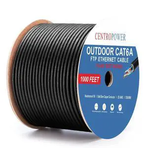 Cat 6A Outdoor Direct Burial Ethernet Cable, 1000 ft, CMR | Shielded F/UTP, 23AWG Solid Bare Copper, 10Gbps, 750MHz, Double Sheath Waterproof, UV, PoE++, 4PPoE, ETL Listed Cat 6A Outdoor Direct Burial Ethernet Cable, 1000 ft, CMR | Shielded F/UTP, 23AWG Solid Bare Copper, 10Gbps, 750MHz, Double Sheath Waterproof, UV, PoE++, 4PPoE, ETL Listed