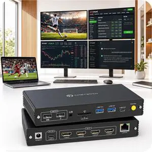 Thunderbolt Docking Station 4 Monitors 4K@60Hz for M1 M2 M3 M4 MacBook Pro/Air with DisplayLink Technology, 15 in 1 USB C Dock with 4 HDMI PD 100W, USB 3.2 10 Gbps Thunderbolt Docking Station 4 Monitors 4K@60Hz for M1 M2 M3 M4 MacBook Pro/Air with DisplayLink Technology, 15 in 1 USB C Dock with 4 HDMI PD 100W, USB 3.2 10 Gbps