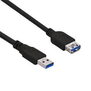 (5 Pack 6Ft USB3.0 A-Male to A-Female Cable Black - 6 Feet (5 Pack 6Ft USB3.0 A-Male to A-Female Cable Black - 6 Feet