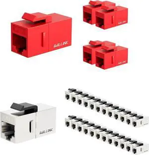 iwillink RJ45 Cat6 Keystone Coupler 5-Pack, Female to Female Cat6 Keystone Jack, UTP Keystone Coupler Insert, Red and CAT7 Coupler iwillink RJ45 Cat6 Keystone Coupler 5-Pack, Female to Female Cat6 Keystone Jack, UTP Keystone Coupler Insert, Red and CAT7 Coupler