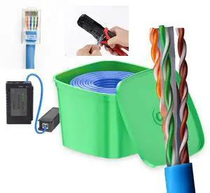 300ft Cat6 Bulk CCA Cable, Full Network-Install-Kit for Indoor Wiring 300ft Cat6 Bulk CCA Cable, Full Network-Install-Kit for Indoor Wiring