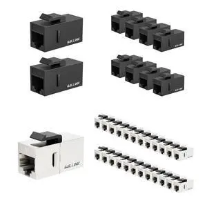 iwillink RJ45 Cat6 Keystone Coupler 10-Pack, Female to Female Cat6 Keystone Jack, UTP Keystone Coupler Insert, Black and CAT7 Coupler RJ45 Keystone Shielded Coupler iwillink RJ45 Cat6 Keystone Coupler 10-Pack, Female to Female Cat6 Keystone Jack, UTP Keystone Coupler Insert, Black and CAT7 Coupler RJ45 Keystone Shielded Coupler