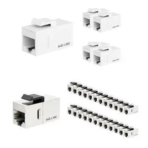 iwillink RJ45 Cat6 Keystone Coupler 5-Pack, Female to Female Cat6 Keystone Jack, UTP Keystone Coupler Insert, White and CAT7 Coupler iwillink RJ45 Cat6 Keystone Coupler 5-Pack, Female to Female Cat6 Keystone Jack, UTP Keystone Coupler Insert, White and CAT7 Coupler
