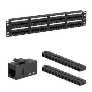 iwillink Patch Panel 48 Port, Cat6 Rj45 Patch Panel, 2u Network Patch Panel Utp 19-Inch, Black, Rack or Wall Mount Compatible with Cat6, Cat5e, Cat5 Cabling and RJ45 Cat6 Keystone Coupler 25-Pack iwillink Patch Panel 48 Port, Cat6 Rj45 Patch Panel, 2u Network Patch Panel Utp 19-Inch, Black, Rack or Wall Mount Compatible with Cat6, Cat5e, Cat5 Cabling and RJ45 Cat6 Keystone Coupler 25-Pack