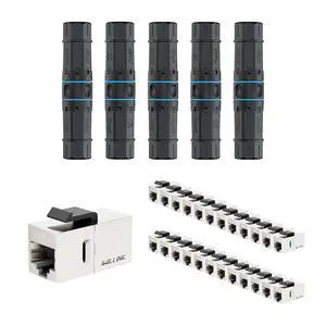 iwillink Waterproof RJ45 coupler, Shielded Female to Female Waterproof Ethernet Coupler, IP68 Ethernet Outdoor LAN Cable Connector for Cat7 Ethernet cable, (5 Pack) and CAT7 Coupler RJ45 Keystone iwillink Waterproof RJ45 coupler, Shielded Female to Female Waterproof Ethernet Coupler, IP68 Ethernet Outdoor LAN Cable Connector for Cat7 Ethernet cable, (5 Pack) and CAT7 Coupler RJ45 Keystone