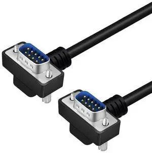 DB9 RS232 Serial Port Cable Down Right Angle 9 Pin RS232 COM Port Connection Cable (270 Degree Nickel Plated - Male to Male, 15m) DB9 RS232 Serial Port Cable Down Right Angle 9 Pin RS232 COM Port Connection Cable (270 Degree Nickel Plated - Male to Male, 15m)